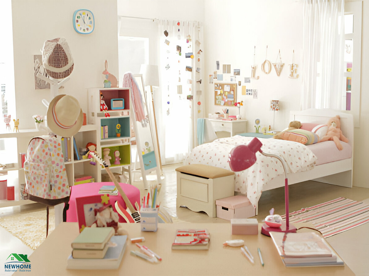 Mẫu phòng ngủ bé gái rộng rãi là không gian tuyệt vời cho con